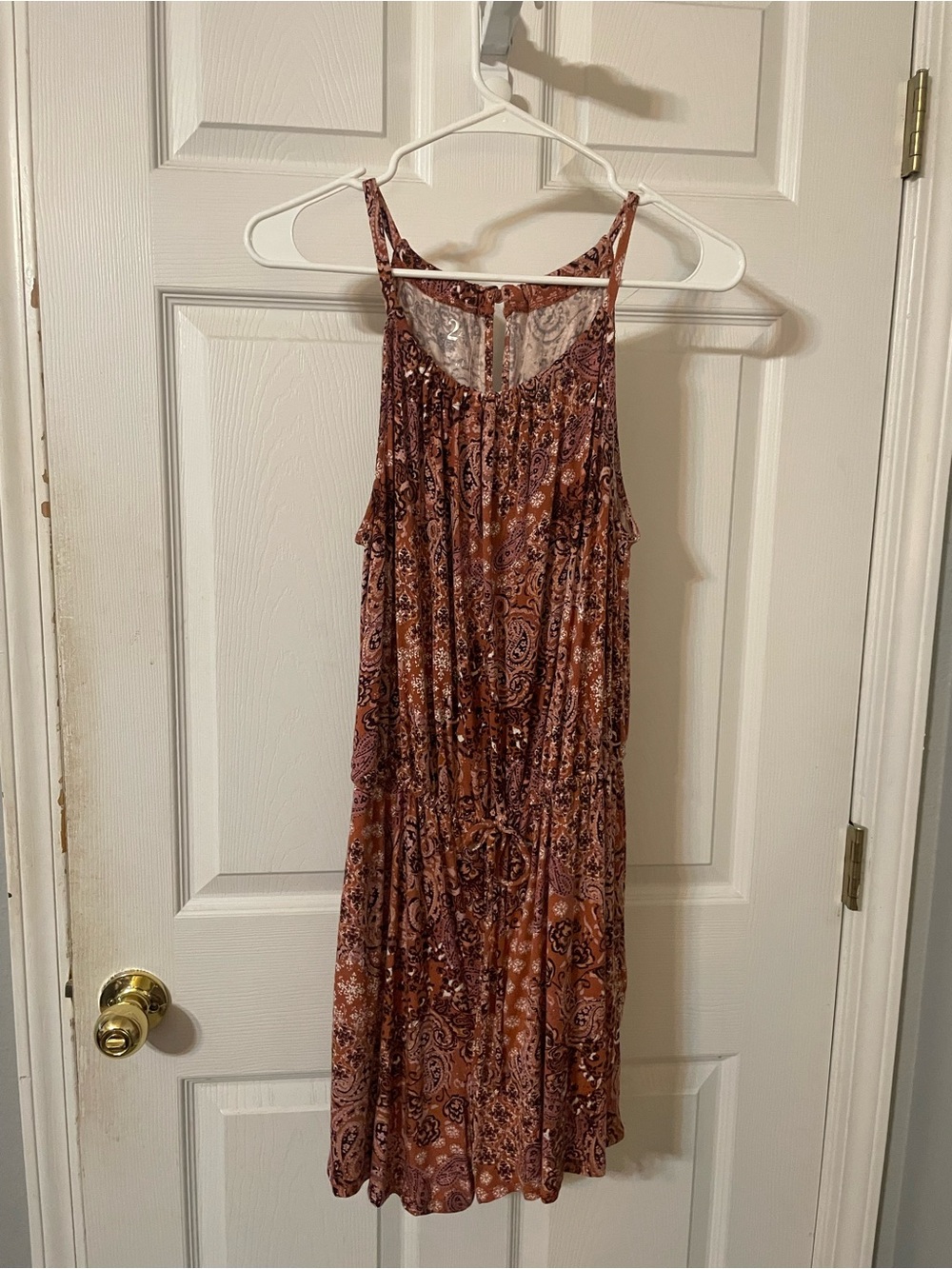 Maurices Rust and Pink Paisley Sleeveless Romper